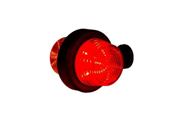 High-visibility red led marker light for enhanced safety on heavy duty semitrucks, trailers, vocational, passenger, fire trucks, and commercial vehicles.