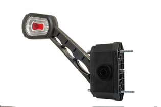 Reverse motion sensor marker light for improved safety and visibility during backing maneuvers on heavy duty semitrucks, box trucks, trailers, vocational, passenger, fire trucks, and commercial vehicles.