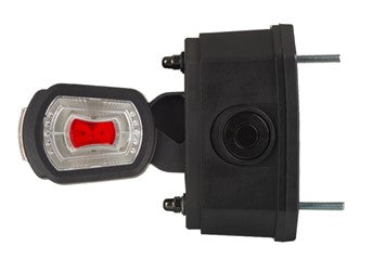 Reverse motion sensor marker light for improved safety and visibility during backing maneuvers on heavy duty semitrucks, box trucks, trailers, vocational, passenger, fire trucks, and commercial vehicles.